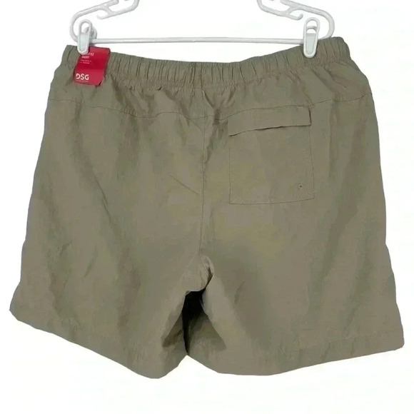 DSG SHORTS MENS LARGE 6” NYLON KHAKI ATHLETIC ACTIVEWEAR ATHLEISURE DRAWSTRING - Picture 3 of 8